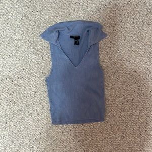 blue tank top collar shirt